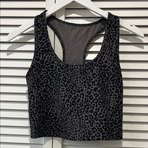 H&M Dark Gray Animal Print Top
